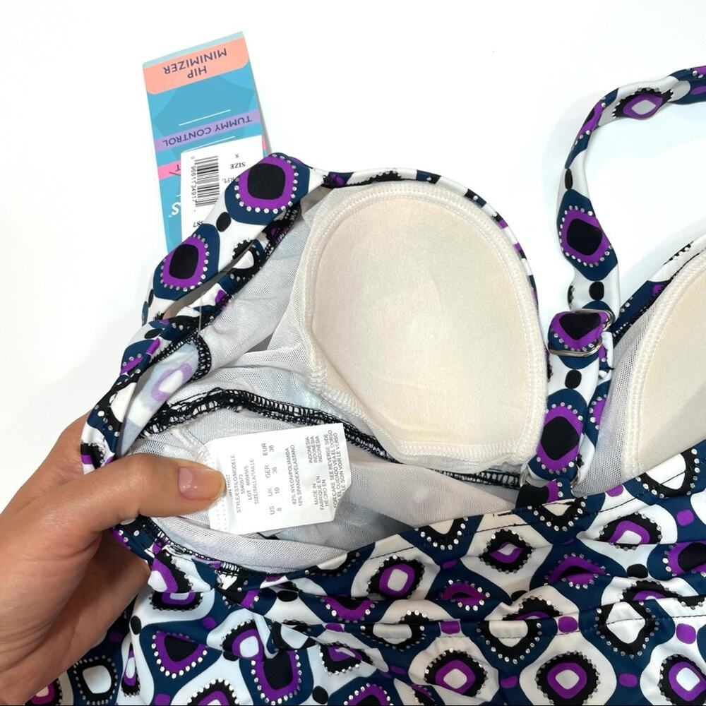 Swim Solution Tired one pice swim suit Sz 8 - Picture 7 of 8